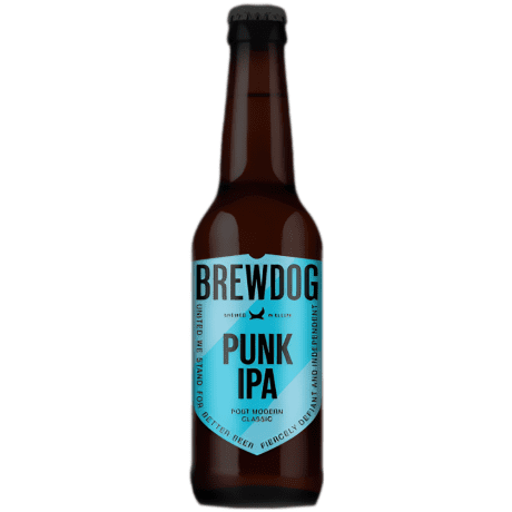 Cerveza escocesa Brewdog Punk IPA, de color dorado y estilo IPA