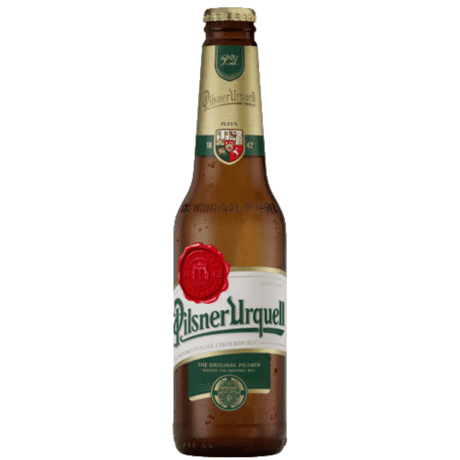 Cerveza checa Pilsner Urquell, de color dorado y estilo pilsner