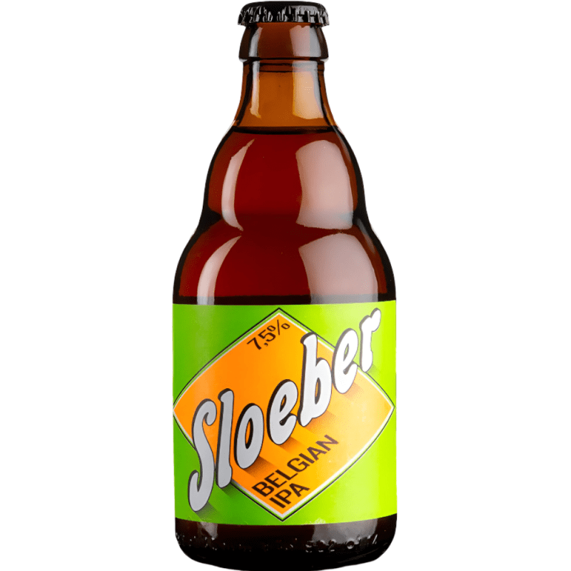 Cerveza belga Sloeber IPA, de color dorado, alta graduación y estilo IPA