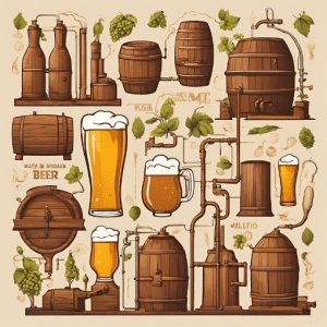 Ilustración sobre el proceso de elaboración de la cerveza