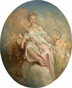 Pintura de Ceres, diosa romana de la agricultura, con corona de trigo, inspiradora del origen de la palabra "cerveza