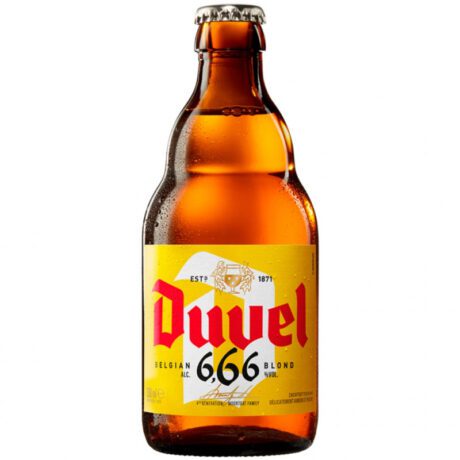 Botella de cerveza Duvel 6,66 Belgian Blond turbia 6,66% vol.