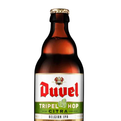 Botella de Cerveza Duvel Tripel Hop Citra de Moortgat, IPA belga triple lúpulo Citra