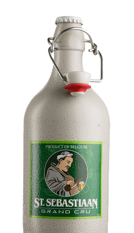 Botella de Cerveza San Sebastian Grand Cru Belgian Strong Dark Ale en cerámica artesanal