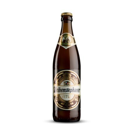 Botella de cerveza de trigo alemana Weihenstephaner Vitus sin filtrar 7.7% vol