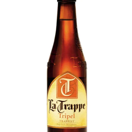 Botella de Cerveza La Trappe Tripel trapense de la Abadía de Koningshoeven en Holanda 8% ABV