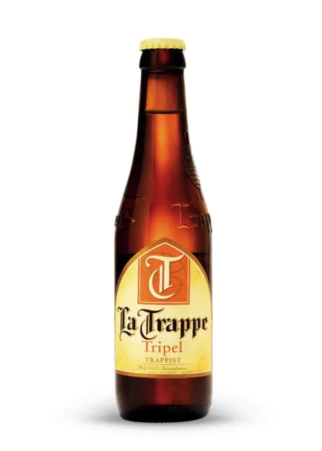 Botella de Cerveza La Trappe Tripel trapense de la Abadía de Koningshoeven en Holanda 8% ABV