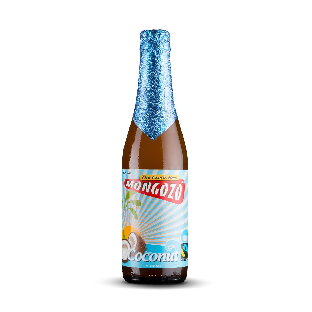 Mongozo Coco Botella de Cerveza Mongozo Coco, cerveza belga exótica de coco