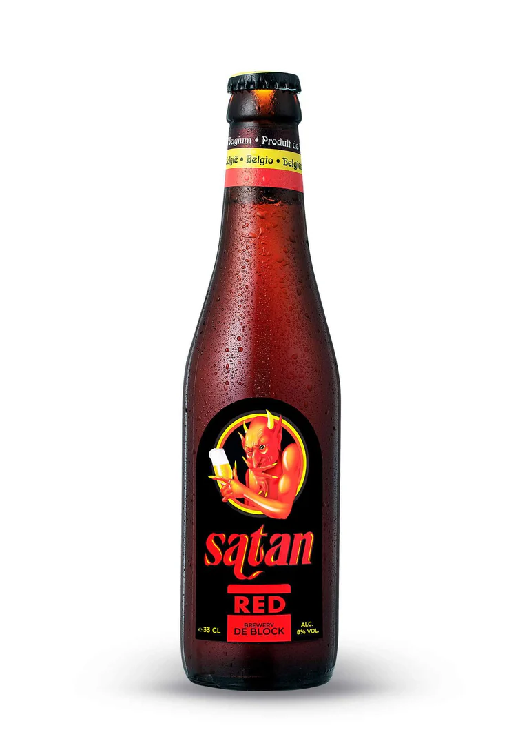 Satan Red Botella de Cerveza Satan Red red ale belga artesanal con maltas oscuras, lúpulos de Brabante y levadura especial