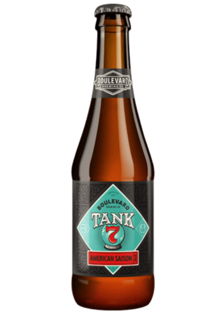 Cerveza artesana americana Tank 7 Boulevard Brewing Company, estilo American Saison de 8,5% alcohol en botella de 33cl.