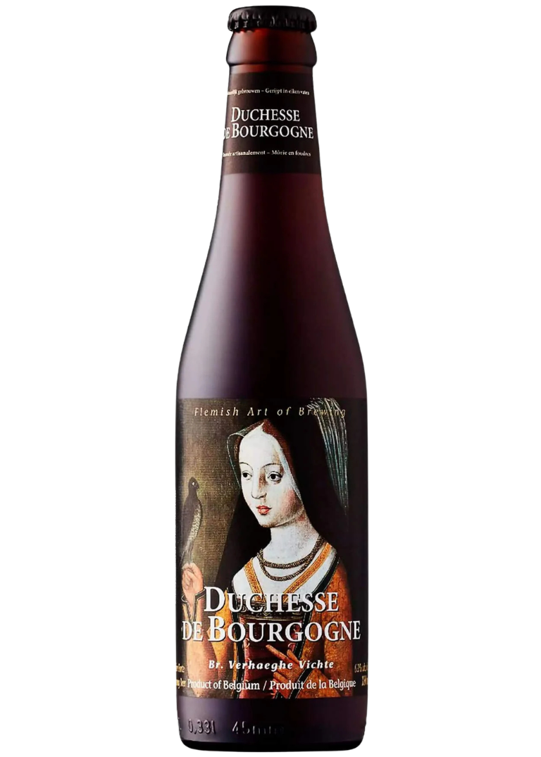 Duchesse de Bourgogne Cerveza belga Flanders Red Ale Duchesse de Bourgogne de 6,2% alcohol, envejecida en barricas de roble francés.
